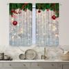 Set Of 2 Christmas Snowflake Tree Curtains White Top Design Study Room Kitchen Living Dorm Bedroom Decor Curtain For Made Polyester With Rod Pocket