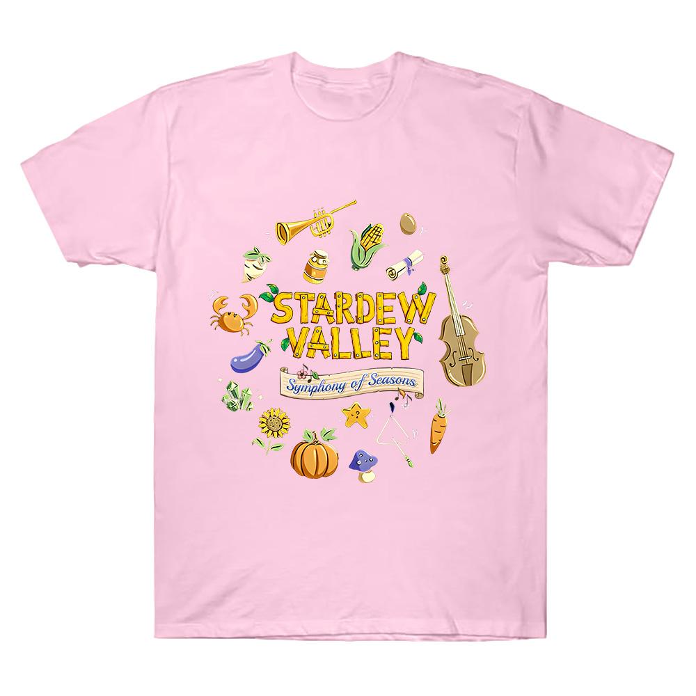 Symphony of Seasons Tour T-Shirt Stardew Valley T Shirt Gamer Lover Cotton Short Sleeve Tshirt Women Men Cotton Clothing Comfort Top