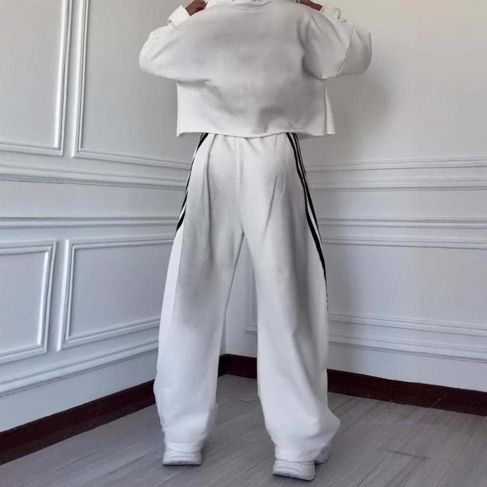 2025 Cross-border European and American Women's Clothing Amazon Sports Long-sleeved Hooded Zipper Casual Pants Commuter Fashion Suit