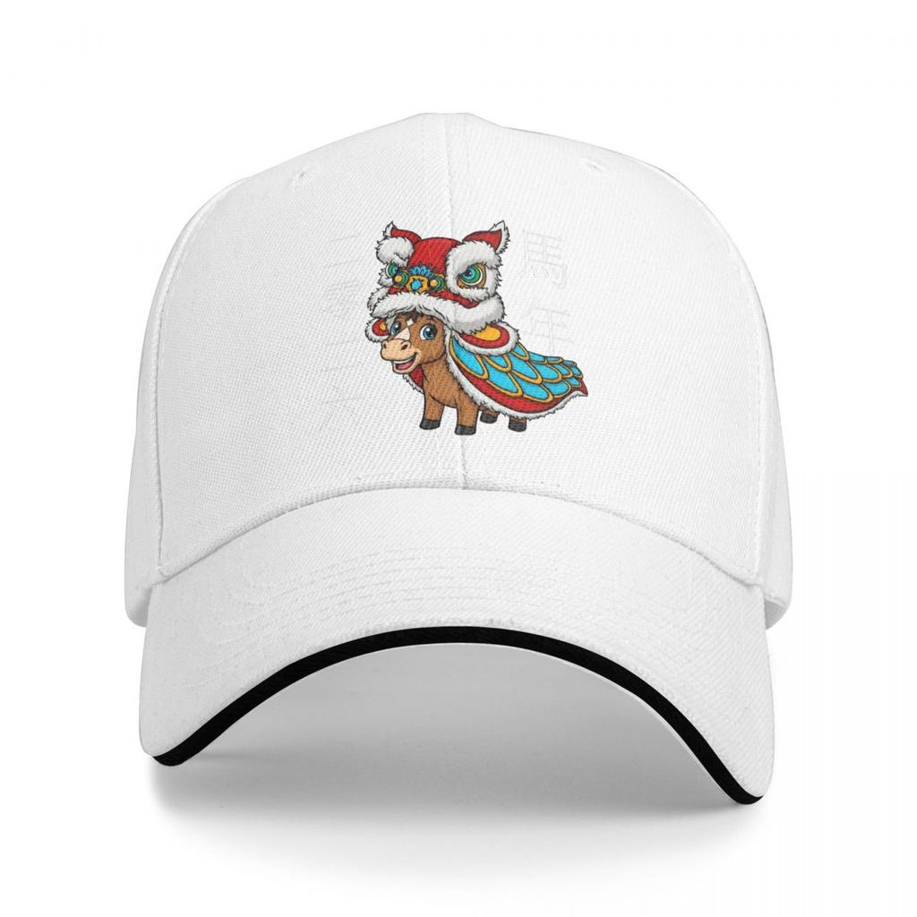 Baseball Caps Year Of The Horse Lion Dance Chinese Lunar New Year 2026 Retro Customized Unisex Women Sport Summer Caps