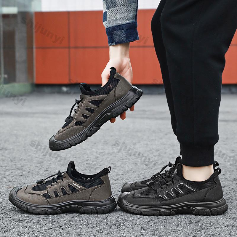 Fashion Men Shoes 2025 Summer New Fashion Breathable Mesh Non Slip Casual Sport Shoes Comfort Height Increase Elastic Band Running Shoes