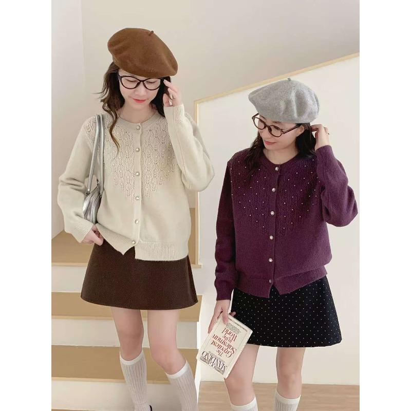 Hollow Knitted Cardigan Top Women's New High-end Design Sense Lazy Wind Soft Waxy Casual Versatile Sweater Jacket