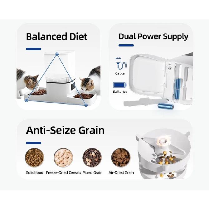 6L Double Bowl Tuya Smart WIFi Pet Feeder Automatic Cat Dog Slow Food Machine With Timed Quantitative Food Dispenser Bow