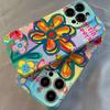 Colorful Flower Checkered Pattern Glossy Film Hard PC Phone Case for Oppo A6 A5 A78 A3 A3X A60 A76 A36 A17 A16e A55 Pro 4G 5G