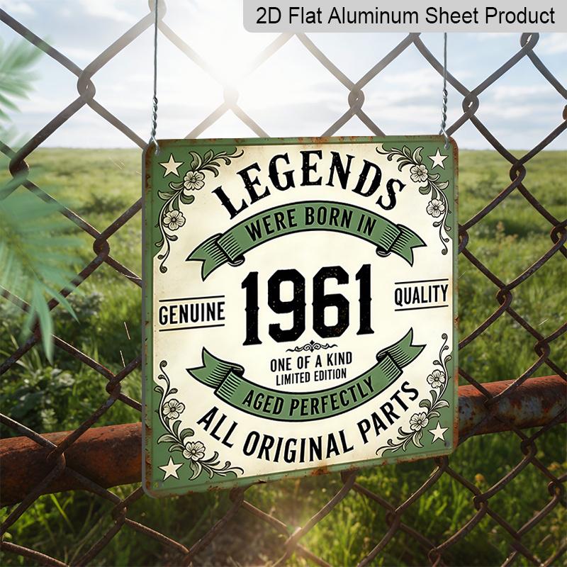 2D Flat - 1pc, Vintage Metal Panel, Outdoor Panel and Wall Decoration, 1961 Commemorative Plaque, Porch Entrance Decoration, Courtyard Fence