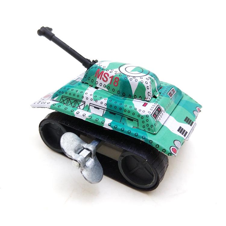 Nostalgic 8090 Tin Wind-up Tank Retro Collectible
