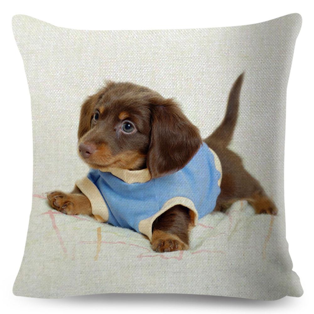 

Мини-наволочка для собаки таксы, декор для домашних животных, наволочки, полиэстеровая наволочка для дивана, дома, автомобиля, детская комната 45x45 см 40x40cm16x16Inch