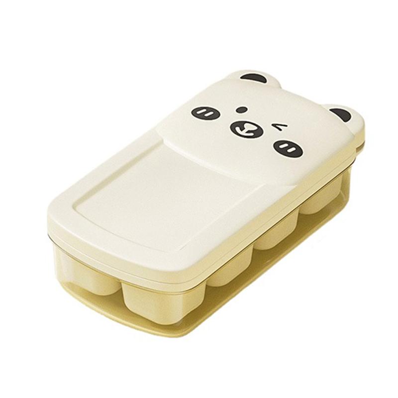 Små Isbitsformar med Lock och Behållare, 8 Isbitar Var, Lätta att Ta Ut och Stapelbara, Isbitsform för Minikyl, för Kaffe, Citron