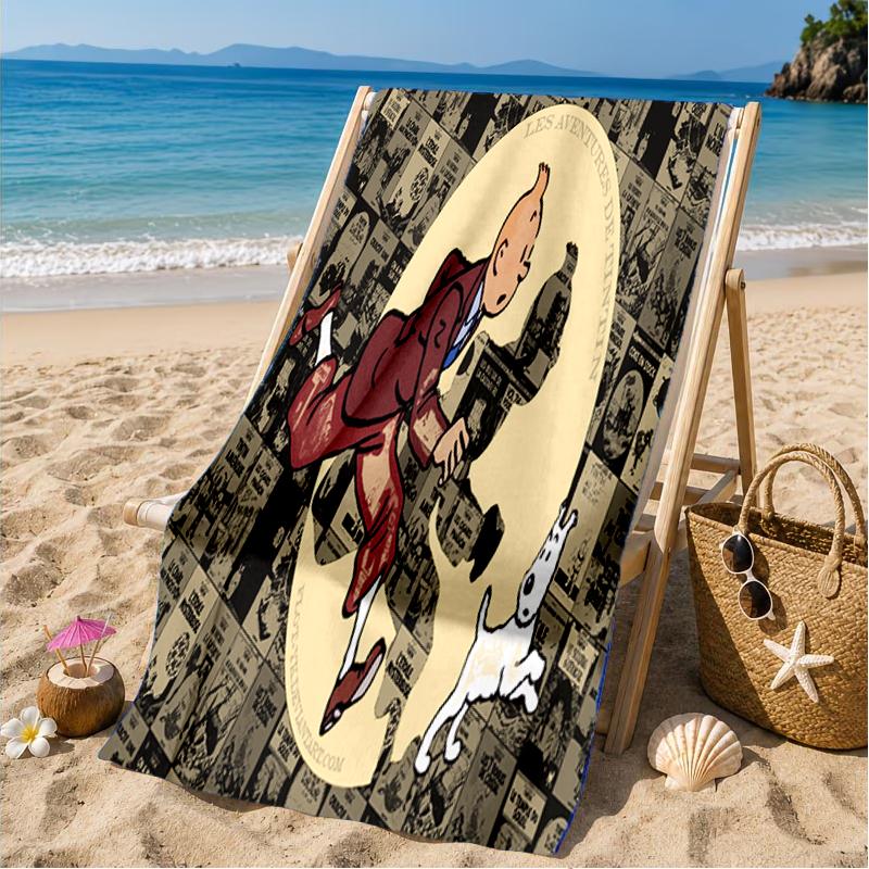 Asciugamano da Spiaggia Avventura in Città, Asciugamano da Spiaggia in Microfibra, Perfetto per Piscina, Spiaggia, Viaggio, Decorazione Casa, Regali per Fan di Feste in Spiaggia