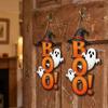Gothic Ghost Witch Hat Door Hanger Wooden Ghost Hanging Sign  Halloween Party