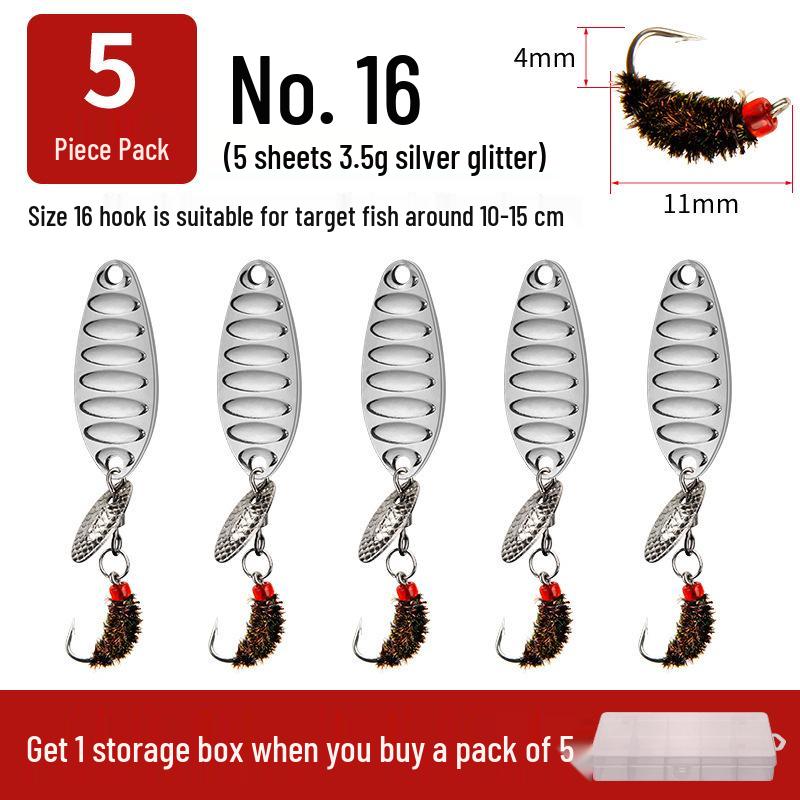 Modified Fly Fishing Hooks: Flat Vibration Spinner, Dragon Scale Micro Lures for Mandarin Fish & Crucian Carp