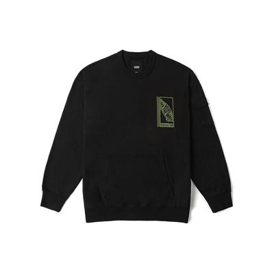 Vans Moletom Masculino Preto de Manga Comprida com Estampa de Letras, Corte Solto, Ombro Caído VN000GQGBLK