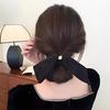 Large Velvet Ribbon Chouchou Adults Black Hair Accessory Tie (blackbrown)