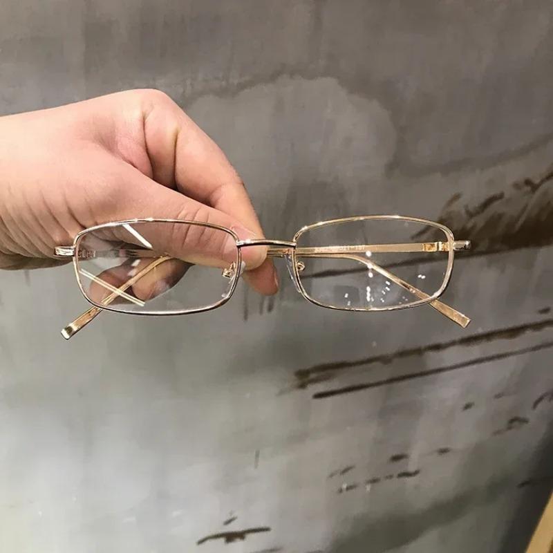 Occhiali Vintage con Montatura in Metallo Mezza Montatura Stile Y2K Decorazione per Feste Senza Lenti Accessori Fotografici per Donna Montature De Lentes Mujer