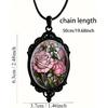 Gothic Rose Glass Necklace for Women Vintage Satan Demon Pendant Halloween Roses Necklaces Dark Punk Style Necklace Victoria Emboss Necklaces Mystic