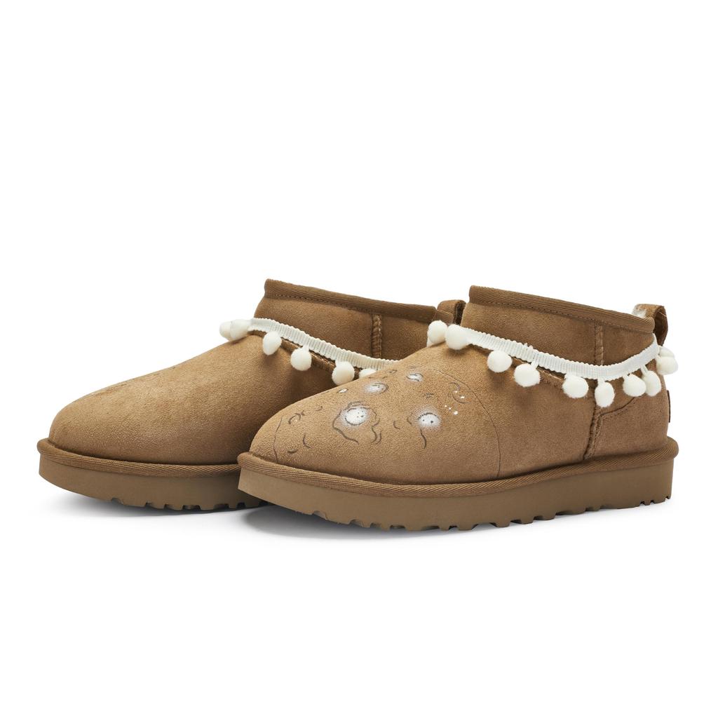 UGG CLASSIC ULTRA MINI 811 Manufacturing, Lunar Wander Thermal Ankle Length Snow Boots Women's Chestnut Brown 1116109-CHE(Team80-)