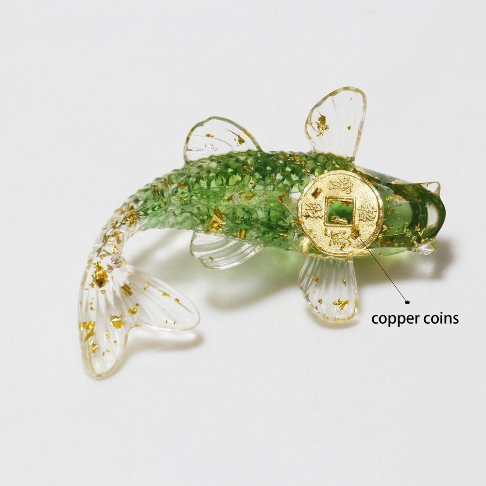 Kreative kunstige fiskepynt Pen Koi-fisk Naturlig krystall Liten fisk Skrivebord Bil hjemmedekorasjonsgave til venner