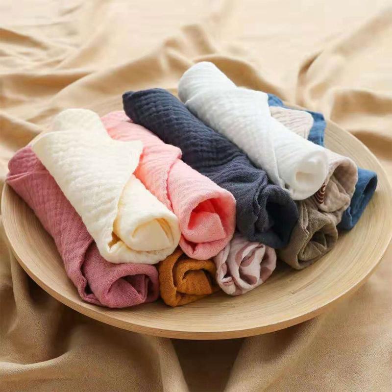 10 Pcs Baby Square Towels Infants Wash Hand Face Towel Handkerchief Feeding Bib Burp Cloth Soft Crepe Muslin Saliva Towel