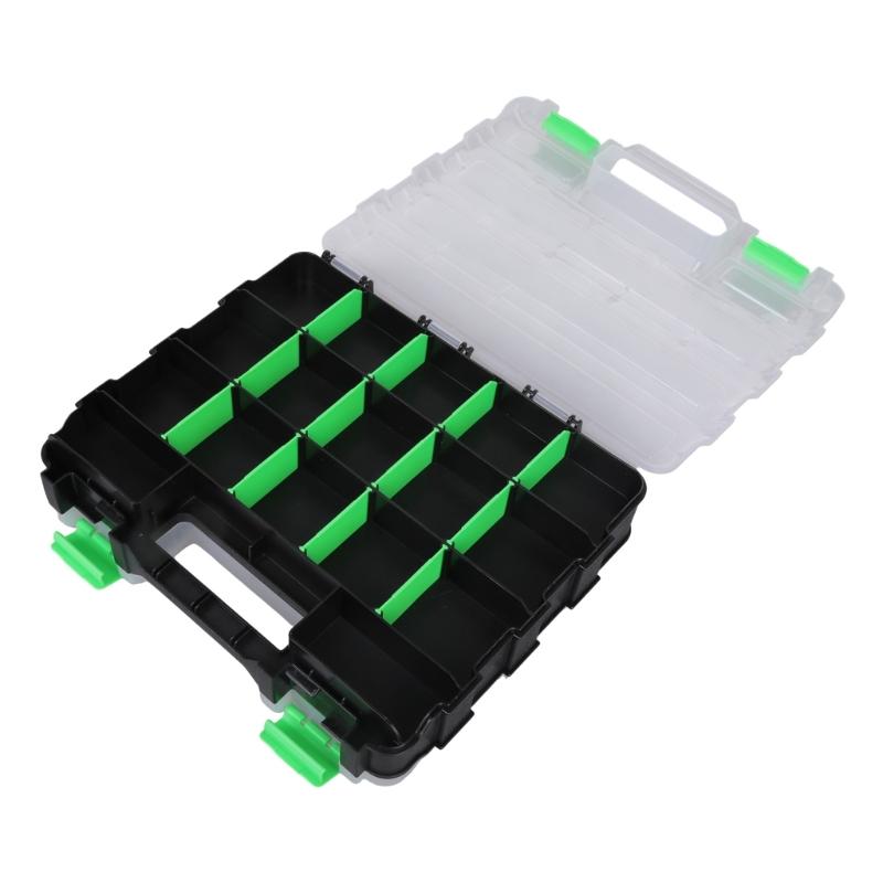 Transparent Plastic Tool Organizer Box Adjustable Compartment Secure Lock Ergonomic Handle for Hardware Accessories