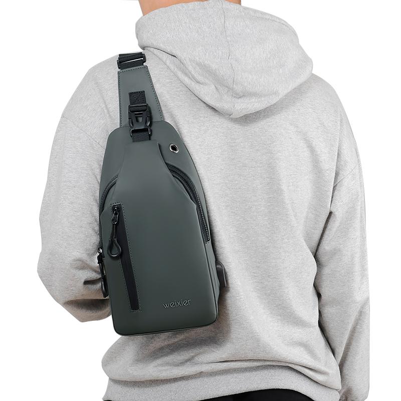 COOL LEATHER MENS CHEST BAG SLING BAG CROSSBODY Backpacks FOR MEN