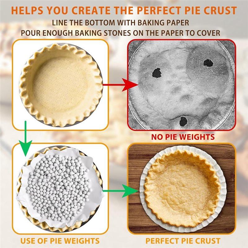 A84X- For Crust For Blinding Baking Pie Weights, 2.2 LB Beads For Crust Natural Stoneware
