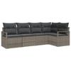 Garden Sofa Set with Cushions and Storage 5 Pcs Grey Poly Rattan