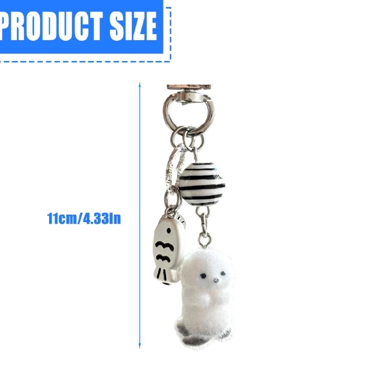 Stylish Bear Keychain Plush Flock Multi Functional Bag Clip Cartoon Bags Pendant for Casual Fashion