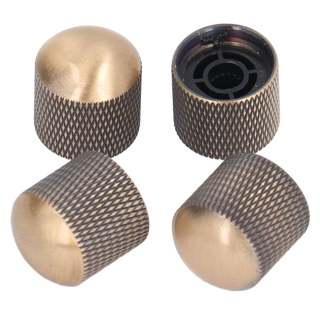 4Pcs Electric Guitar Knob Metal Volume Tone Control Dome Guitar Knob Replacement 6mm 0.24in