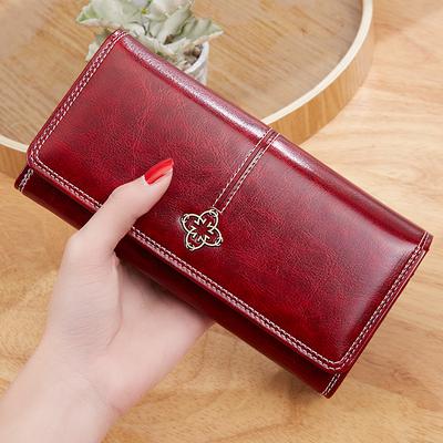 Women Vintage Long Wallets Pu Leather Phone Clutch Bags Money Bags Purse