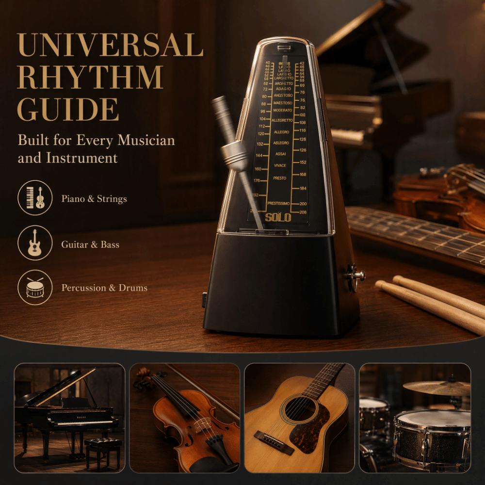 Standard Size Mechanical Metronome High Precision Musical Instrument Metronome For Piano