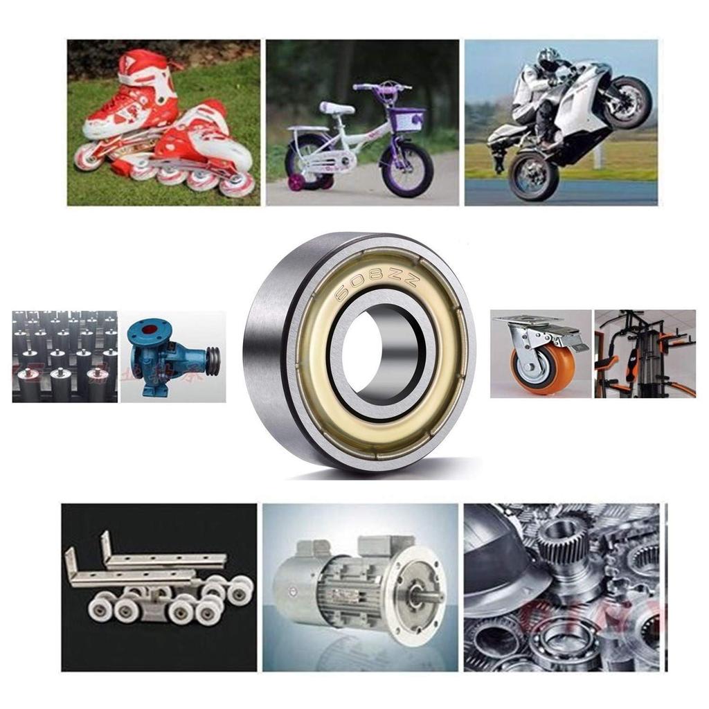 10PCS 608 2RS /608ZZ Ball Bearings – Bearing Steel and Double Rubber Sealed Miniature Deep Groove Ball Bearings