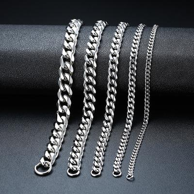 Vnox Wolesale 3-11mm Chunky Miami Curb Chain Bracelet for Men, Stainless Steel Cuban Link Chain Wristband Classic Punk Heavy