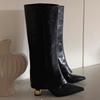 Designer Women Boots Fashion Pointed High-Heeled Leather Boots Temperament Slim Knee-high Boot High-Tube Knight Boots for Women
