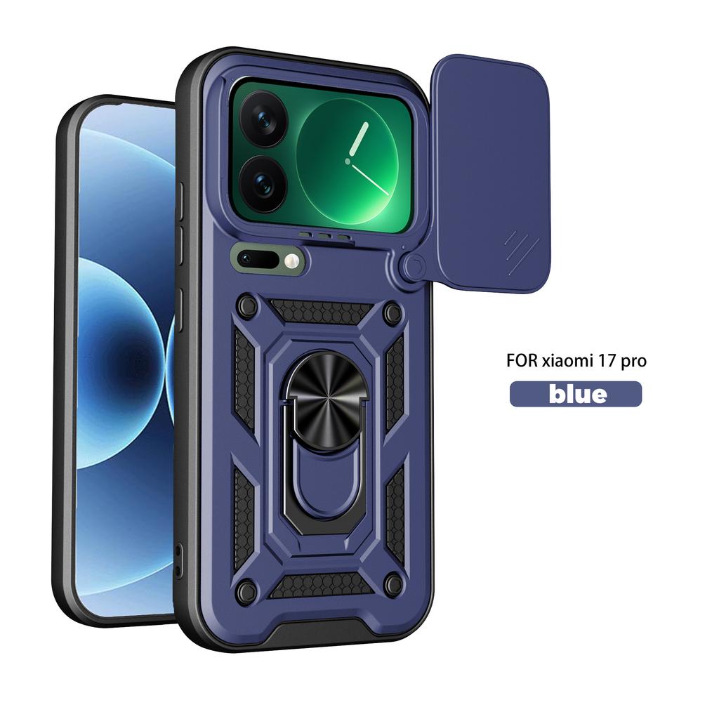 For Xiaomi 17 Pro Max Case Xiaomi 17 Pro Cover Mi17 ProMAX Magnetic Ring Holder Armor Phone Case Slide Camera Protect Back Cover