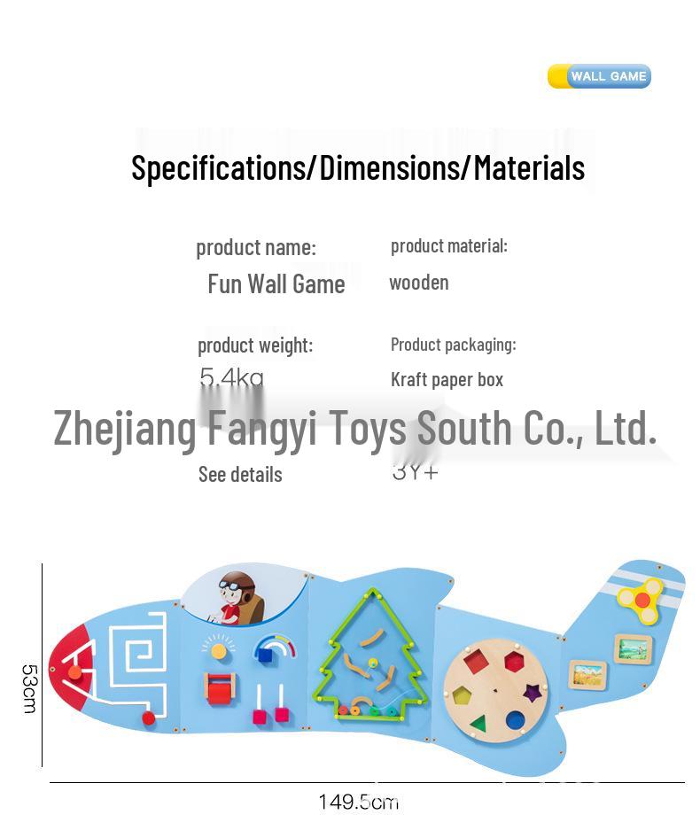 Montessori Wooden Activity Board for IQ & Cognition Development, Kindergarten Wall Decoration