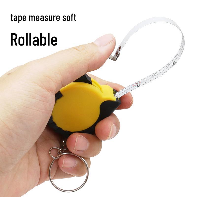Compact Steel Tape Measure with Keychain - 1 Meter, Metric & Imperial, Automatic Retract