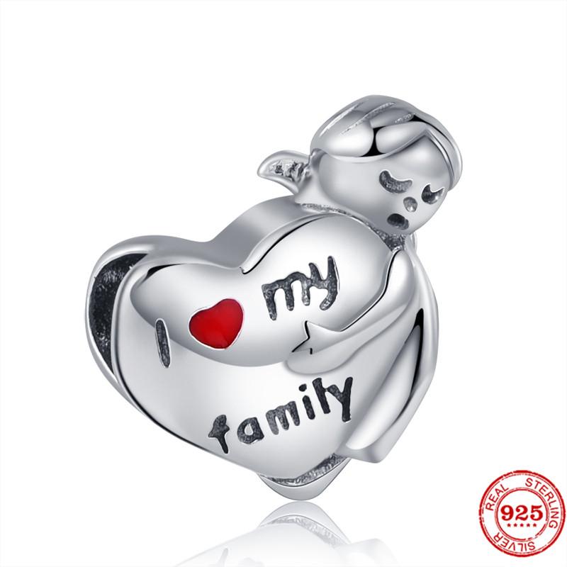 925 Sterlingsilber DIY Schmuck Lippenstift High Heels Liebesherz Hantel Apfel Charm Perle Armband