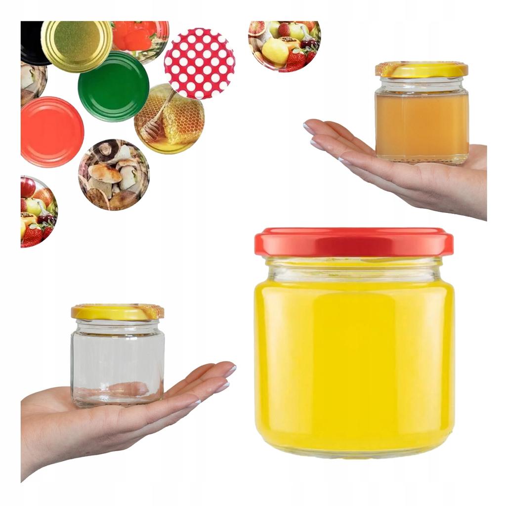 48X Słoik 200Ml + Wieczko Fi66 Dżem Przetwory Monoporcja Desery Miód