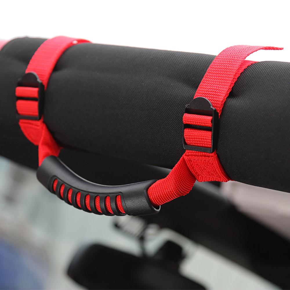 For CJ TJ JK JL 4x4WD Armrest Top Grab Handles Grip Bar Pulling Tab Roll Bar Mount 1pcs
