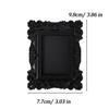 Mini Photo Frame Black Carved Resin Ornate Picture Frame Multi‑Shape Wall Mount Desktop Frame DIY Home Art Decoration Ornament