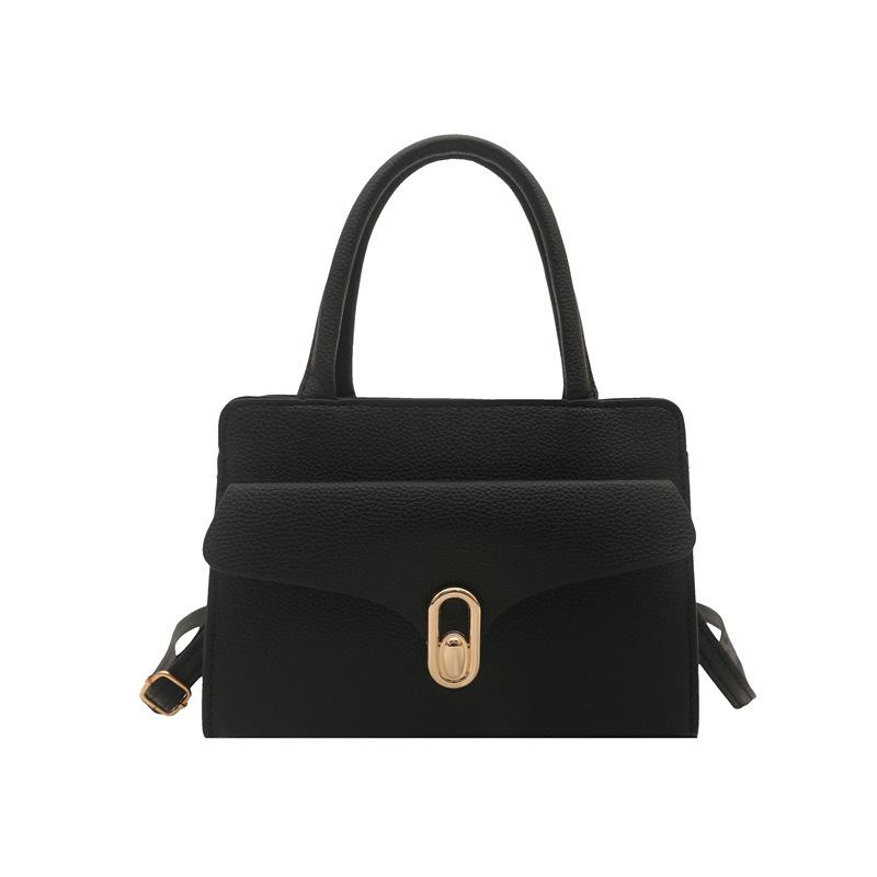 

Simple portable small square bag women s new casual versatile shoulder bag fashion commuter messenger bag чёрный