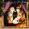 Reusable Glass Stickers Cat Christmas Static Cling Decal, Waterproof PVC Festive Window Sticker, Removable Decorations Easy Apply Decorative for Home