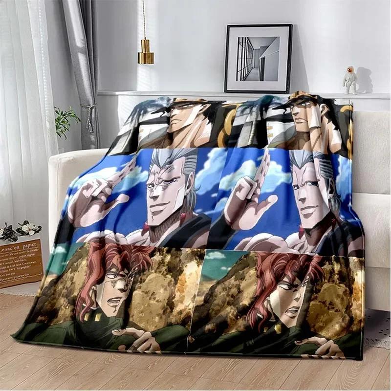 Anime JoJo Bizarre Adventure Flannel Blankets Print Child Adult Throws Blanket Sofa Travel Teen Student Blanket