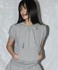 FANCY CLUB Puff Round Scarf Hoodie (Melange Gray)_F25Qb081