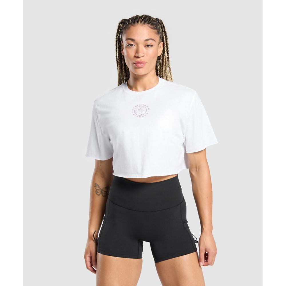 

Укороченный топ GYMSHARK Legacy белый B1C6S WB57 XXS