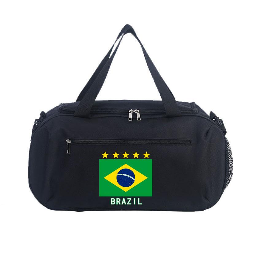 Fitness Bag Yoga Sports Waterproof Multifunctional Adjustable Shoulder Strap for Outdoor Football Bags Brazil Flag Printed Bags