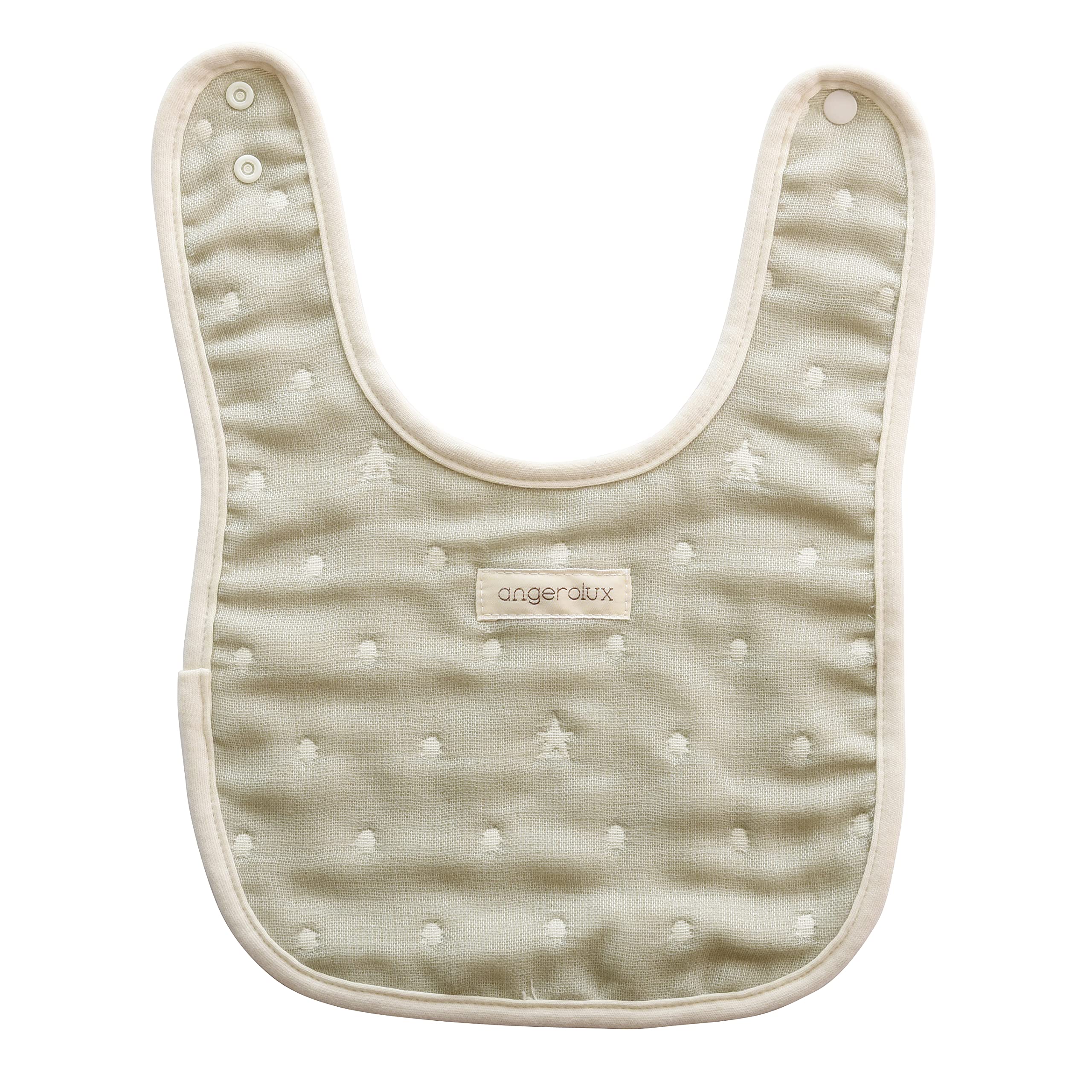 

AngeloLux Baby Bib with Drool Baby Gauze Made in Moss Gray Bib, Wipe, Gift, 6-Layer Bib, Japan,
