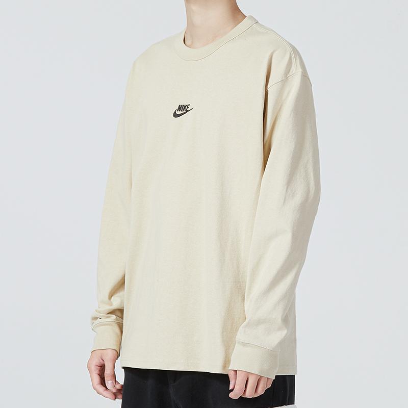 Men's Nike T Shirts Men's Khaki Crew Neck Moderate Straight Fit