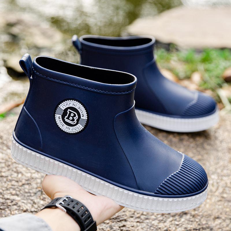 

Резиновые сапоги для мужчин и женщин, низкие резиновые сапоги, всесезонная обувь для воды на мягкой подошве, нескользящая, водонепроницаемая, средней высоты, утолщенная, легкая обувь 45