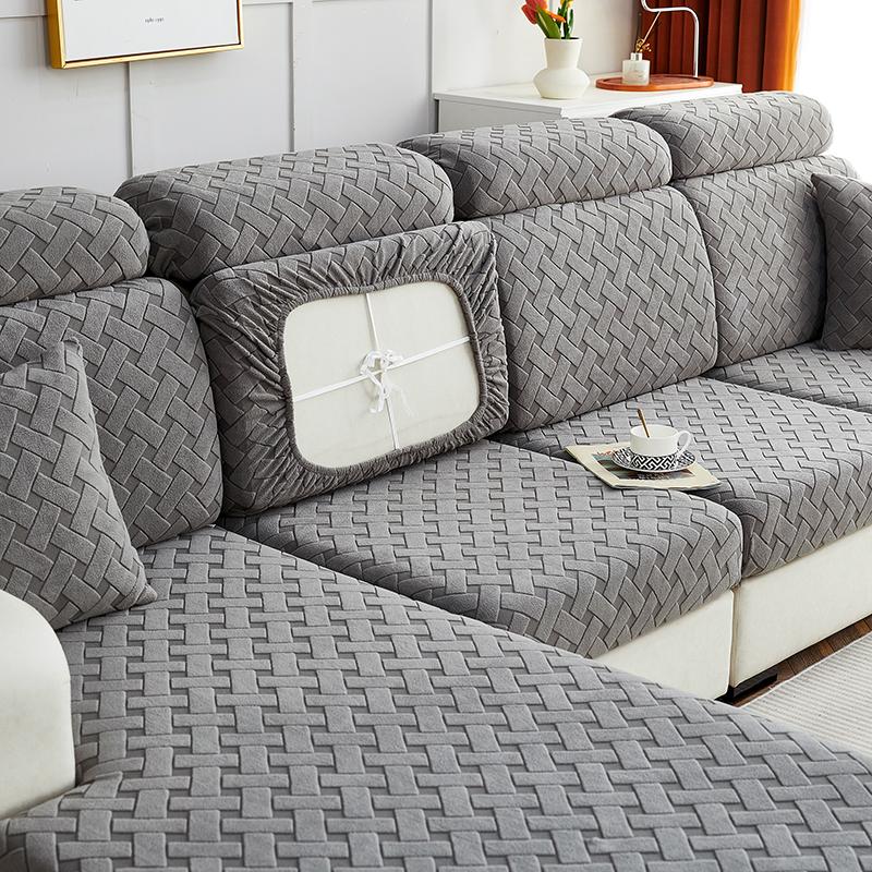 1Pc Jacquard Sofa Slipcover Nonslip Elastic Sofa Cover Couch Cover For Bedroom Office Living Room Home Decor Furniture Protector